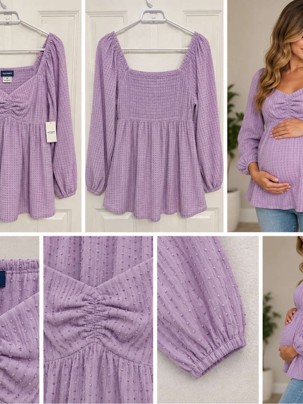 Old Navy Lavender Peplum Maternity Tunic